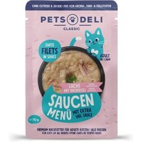 Pets Deli Nassfutter Katze Adult Saucen Menü Lachs mit Brokkoli 12x70 g Pets Deli Nassfutter Katze Adult Saucen Menü Lachs mit Brokkoli 12x70 g von Pets Deli