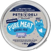 Pets Deli Pure Meat Nassfutter Katze Adult, Hypocare, Pferd 12x85 g von Pets Deli