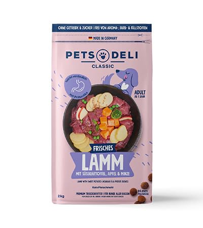 Pets Deli Trockenfutter für Hunde Lamm mit Süßkartoffel und Minze - ohne Zucker und Gluten, 2kg Pets Deli Trockenfutter für Hunde Lamm mit Süßkartoffel und Minze - ohne Zucker und Gluten, 2kg von Pets Deli