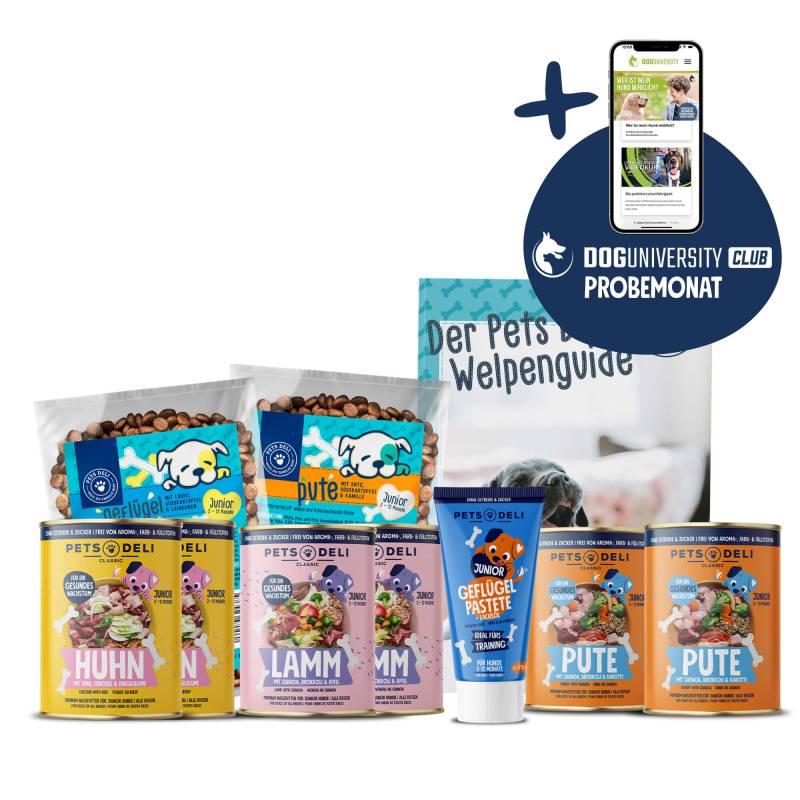 Probierpaket "Welpenzuwachs" mit Doguniversity Club Probemonat - 2675g von Pets Deli