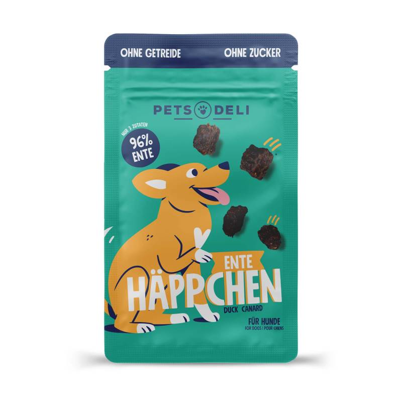 Snack "Häppchen" Ente für Hunde - 90g von Pets Deli
