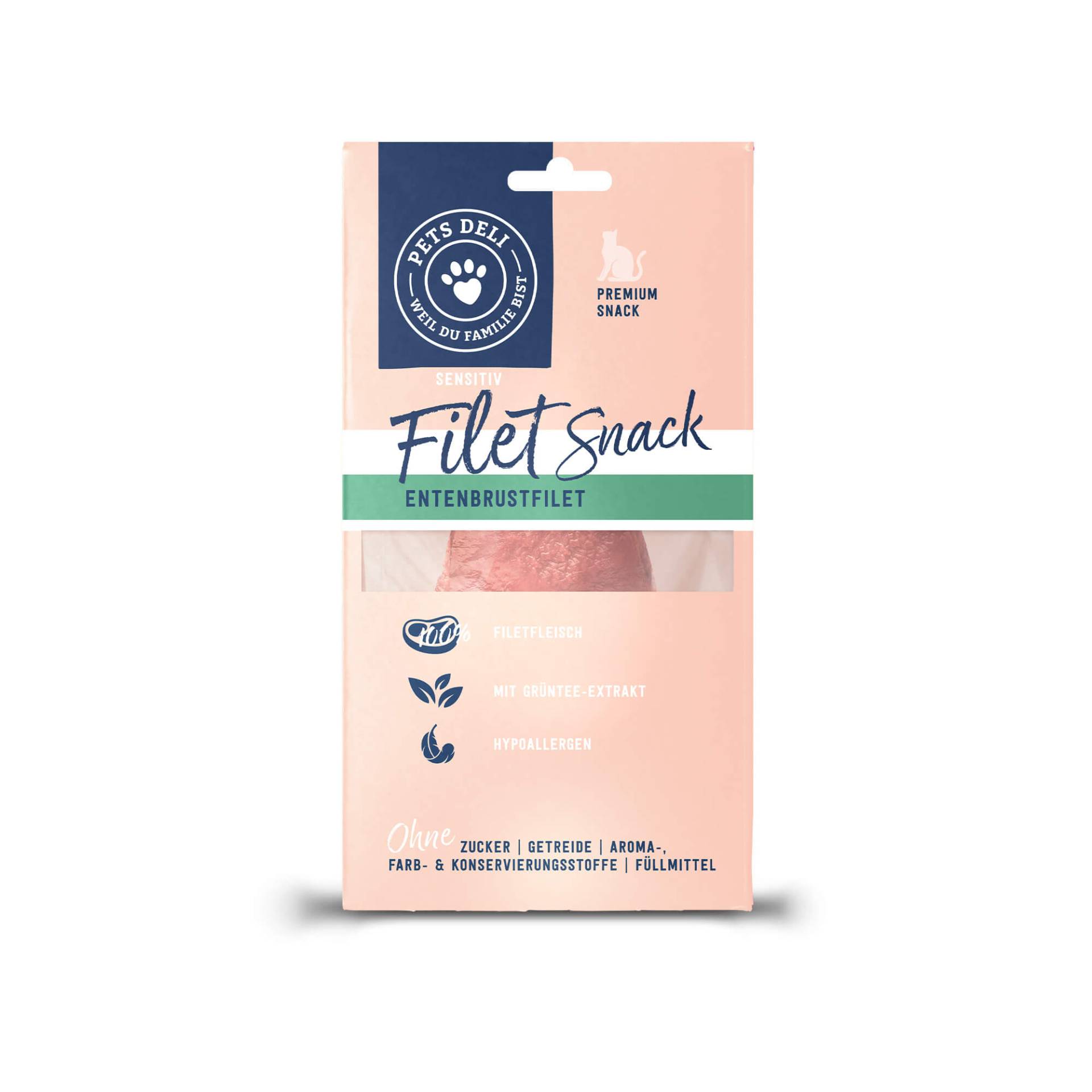 Snack Sensitiv Filetsnack Entenbrustfilet im eigenen Saft für Katzen - 25g / 12er Pack von Pets Deli