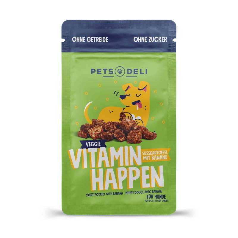 Snack Vitaminhappen Veggie mit Banane & Karotte - 80g Snack Vitaminhappen Veggie mit Banane & Karotte - 80g von Pets Deli