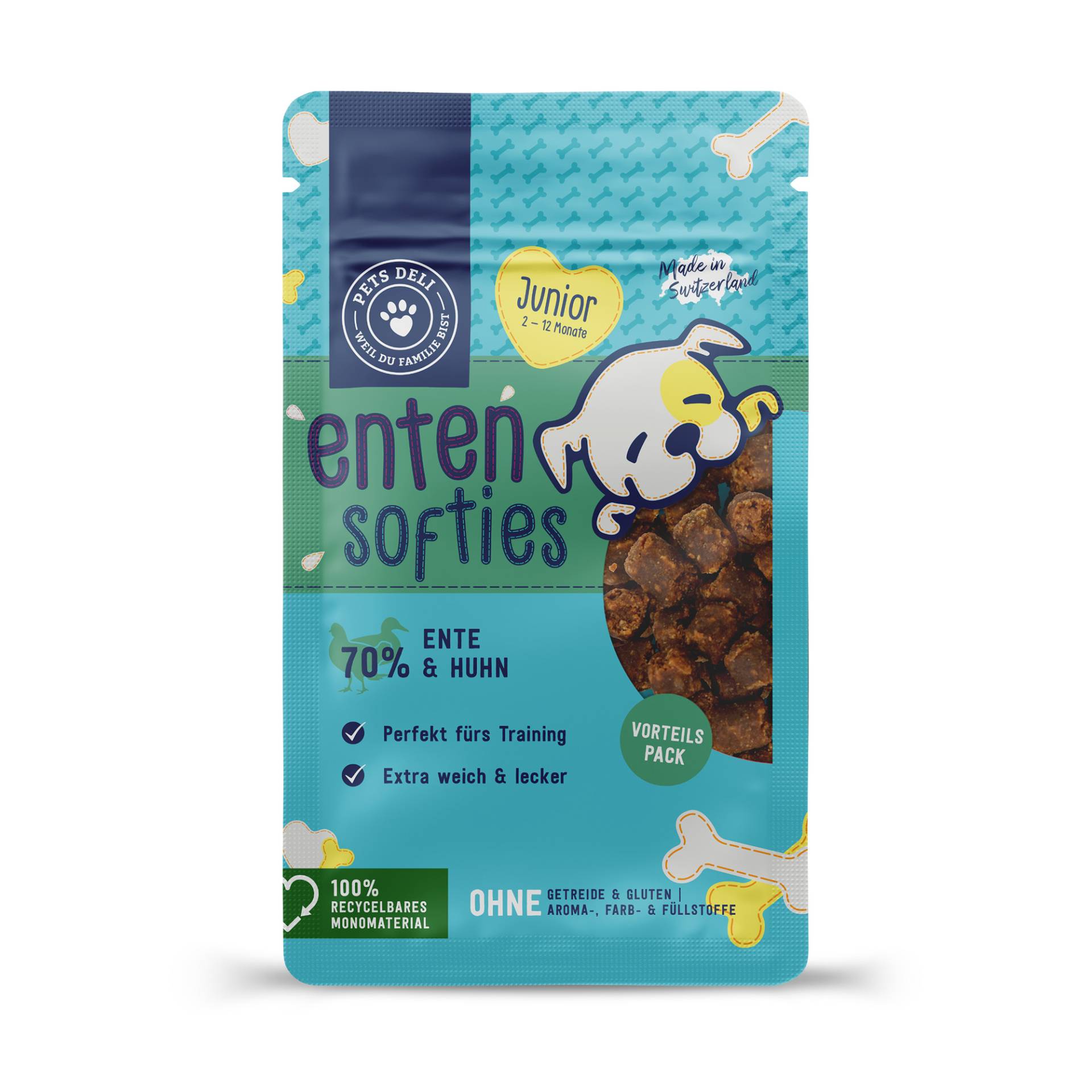 Snack Junior Softies Ente für Hunde - 200g von Pets Deli