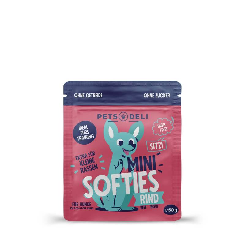 Snack Mini Softies Rind für Hunde - 50g von Pets Deli