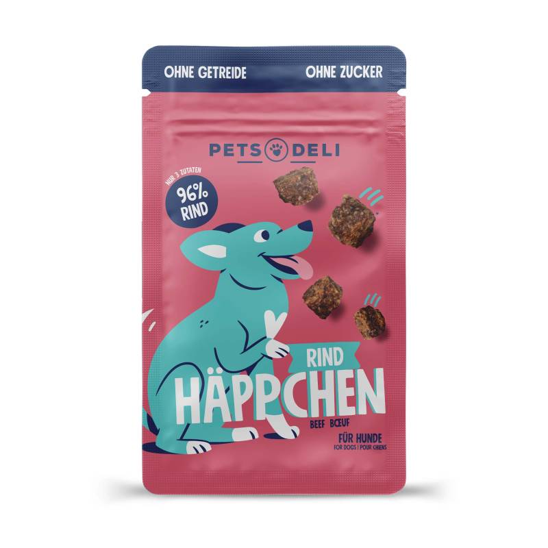 Snack Rinderhäppchen für Hunde - 5 x 90g von Pets Deli