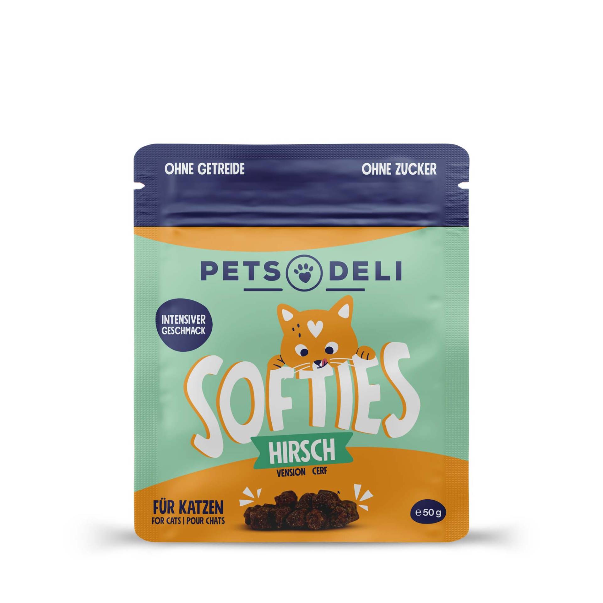 Snack Sensitiv Softies Hirsch für Katzen - 50g von Pets Deli