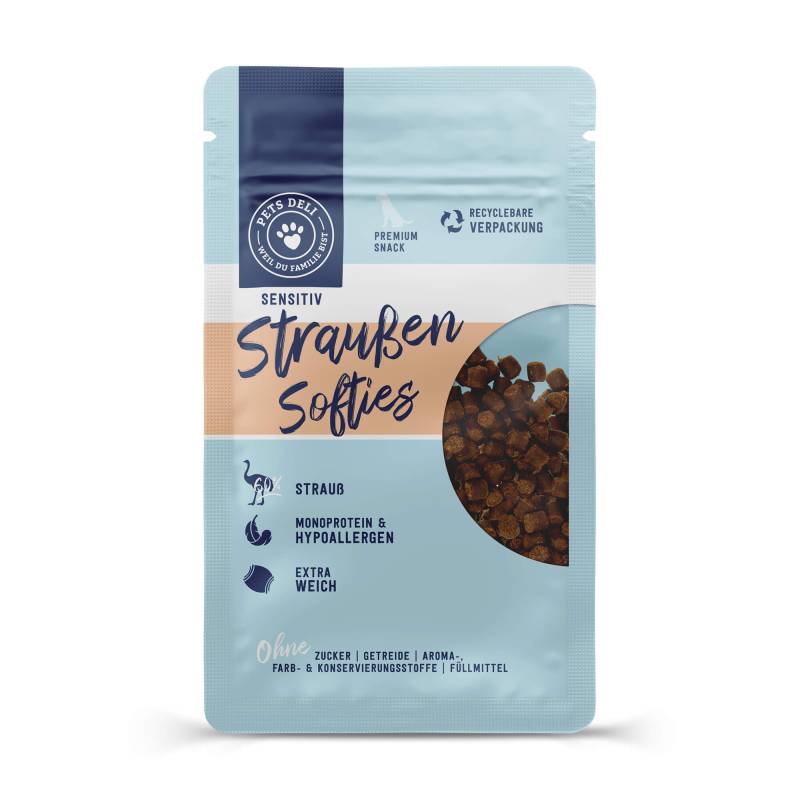 Snack Sensitiv Softies Strauß für Hunde - 5 x 90g von Pets Deli