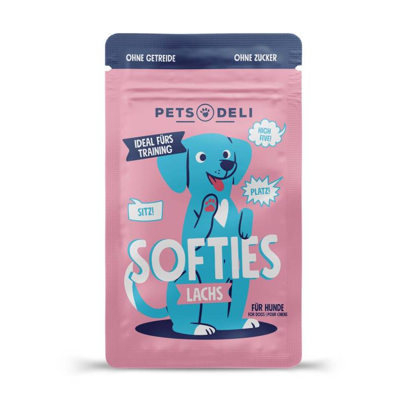 Snack "Softies" Lachs für Hunde - 450g / Nachfüllpack von Pets Deli
