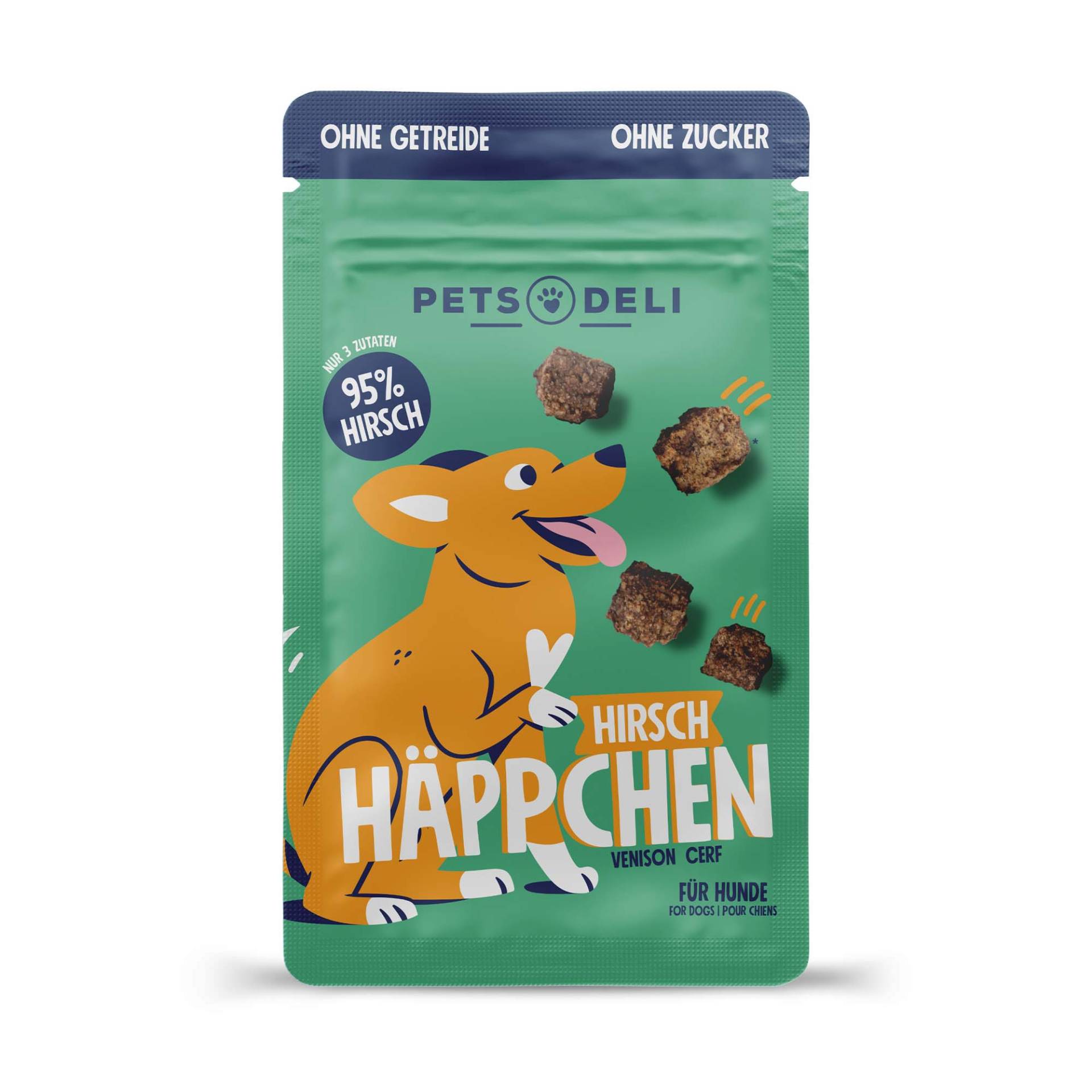 Snack Training Hirsch Häppchen für Hunde - 5 x 90g von Pets Deli