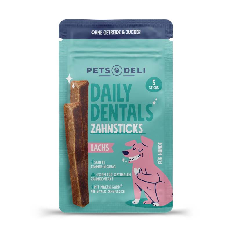 Snack Zahnsticks Lachs für Hunde - 70g von Pets Deli