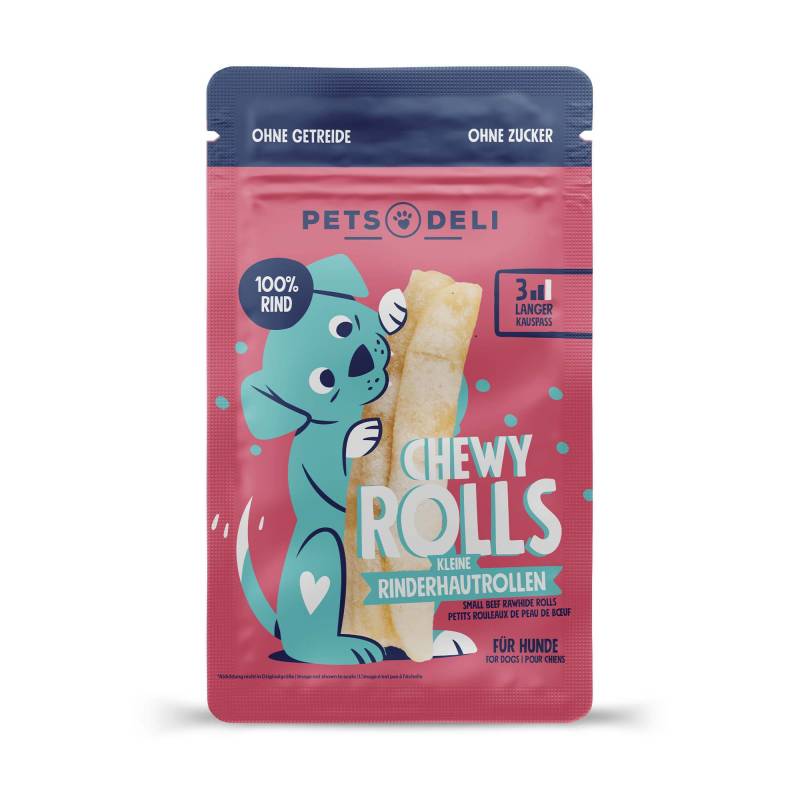 Snacks "Chewy Rolls" Rinderhautrollen (klein) für Hunde - 450g von Pets Deli