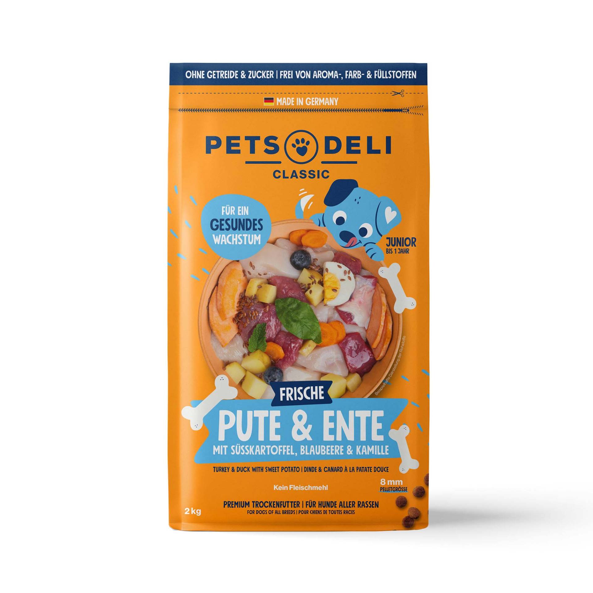 Trockenfutter Pute für Hunde - 2kg ✓ getreidefrei & zuckerfrei ✓ Welpen von Pets Deli von Pets Deli