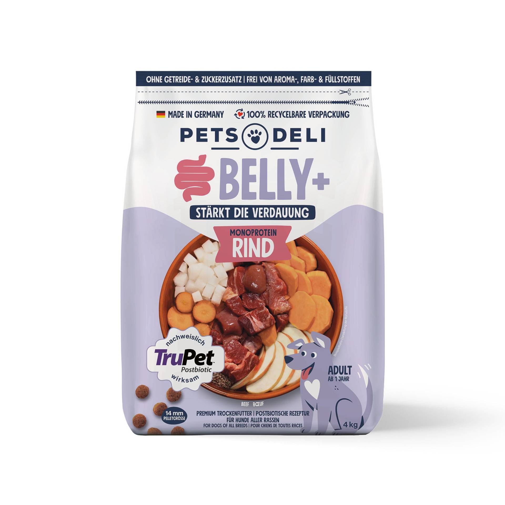 Trockenfutter Rind für Hunde - 2kg ✓ getreidefrei & zuckerfrei ✓ Adult von Pets Deli von Pets Deli