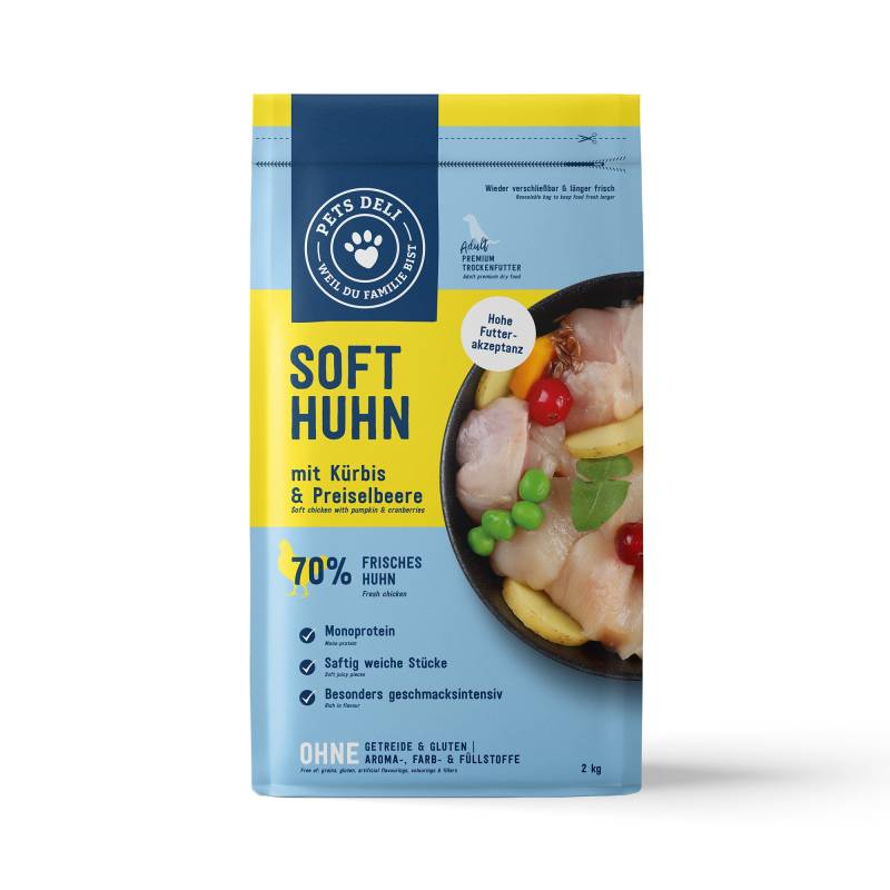 Trockenfutter Huhn für Hunde - 6kg ✓ getreidefrei & zuckerfrei ✓ Adult von Pets Deli von Pets Deli