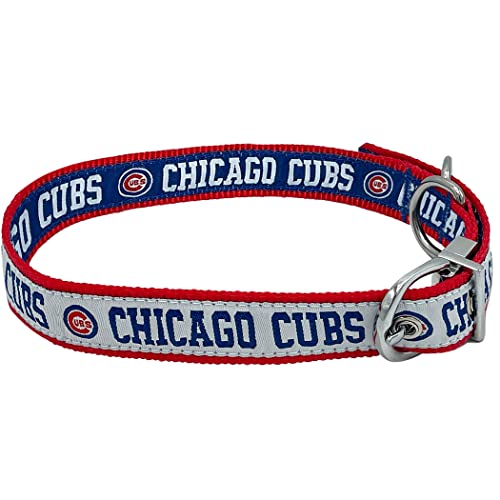 Chicago Cubs MLB Hundehalsband, wendbar, Größe L. Premium Home & Away Zweiseitiges Haustierhalsband, verstellbar mit Metallschnalle. Ihr Lieblings-MLB-Baseball-Team mit einem einzigartigen Design auf von Pets First