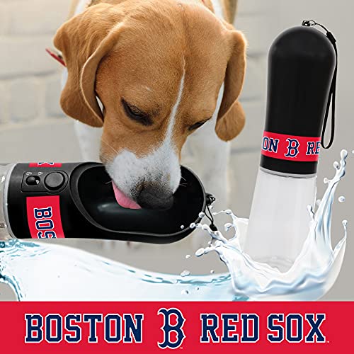 MLB Dog Water Bottle - Boston RED SOX Baseball Pet Water Bottle. Best Cat Water Bottle. Water Fountain Dispenser for Dogs & Cats, 13.5oz . Cool Pet Travel Water Bottle with 2 Carbon Water Filter von Pets First