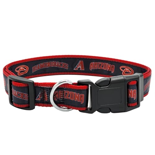 MLB PET Collar Arizona Diamondbacks Hundehalsband, Größe XL, Baseball-Team-Halsband für Hunde und Katzen Glänzendes und buntes Hunde- und Katzenhalsband, lizenziert von The MLB von Pets First