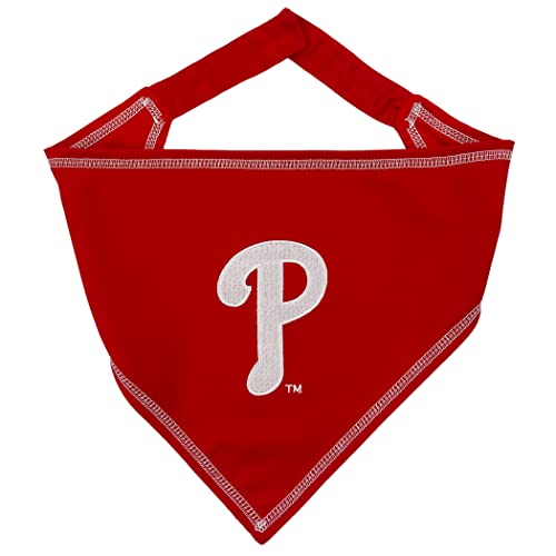 MLB Philadelphia Phillies TIE Halstuch, Größe S/M Hunde-Bandana-Lätzchen für Haustiere, Katzen, Hund, The Ultimate Game-Day, Party Bandana von Pets First