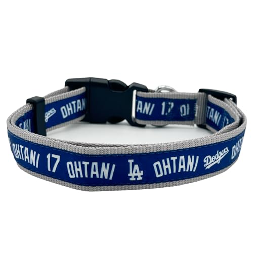 MLBPA Hundehalsband – Shohei Ohtani #17 Haustierhalsband – MLB Los Angeles Dodgers verstellbares Hundehalsband, Größe S von Pets First