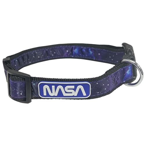 NASA PET Halsband New England Patriots Hundehalsband, Größe L, Weltraumhalsband für Hunde & Katzen Glänzendes und farbenfrohes Katzenhalsband und Hundehalsband mit NASA-Logo und Design von Pets First