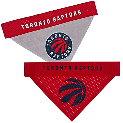 NBA Hundehalstuch, Toronto Raptors wendbar, Halstuch, 2-seitig, für Zuhause und Auswärts, mit Premium-Stickerei, Team-Logo, Größe S/M von Pets First