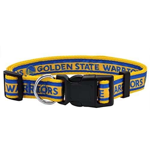 NBA PET Halsband Golden State Warriors Hundehalsband, Größe M, Basketball-Team-Halsband für Hunde und Katzen EIN glänzendes und farbenfrohes Hunde- und Katzenhalsband, lizenziert von der NBA von Pets First