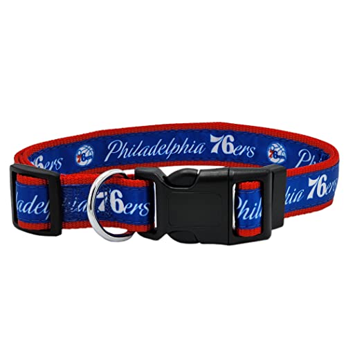 NBA PET Halsband Philadelphia 76ERS Hundehalsband, Größe L, Basketball-Team-Halsband für Hunde und Katzen, glänzendes und farbenfrohes Hunde- und Katzenhalsband, lizenziert von der NBA von Pets First