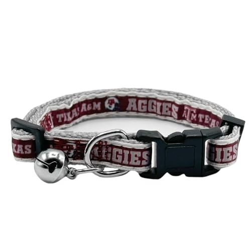 NCAA CAT Halsband Texas A&M Aggies Satin Katzenhalsband College Sport Team Halsband für Hunde & Katzen Ein glänzendes und farbenfrohes Katzenhalsband mit Klingelglocken-Anhänger NCAA CAT Halsband Texas A&M Aggies Satin Katzenhalsband College Sport Team Halsband für Hunde & Katzen Ein glänzendes und farbenfrohes Katzenhalsband mit Klingelglocken-Anhänger von Pets First
