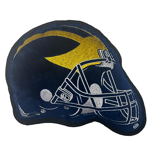 NCAA Michigan Wolverines Hundespielzeug, robust, aber glatt, Fußballhelm, hochwertiges Hundespielzeug mit integriertem Quietscher. Lieblings-Kauspielzeug für Sportfans von Pets First