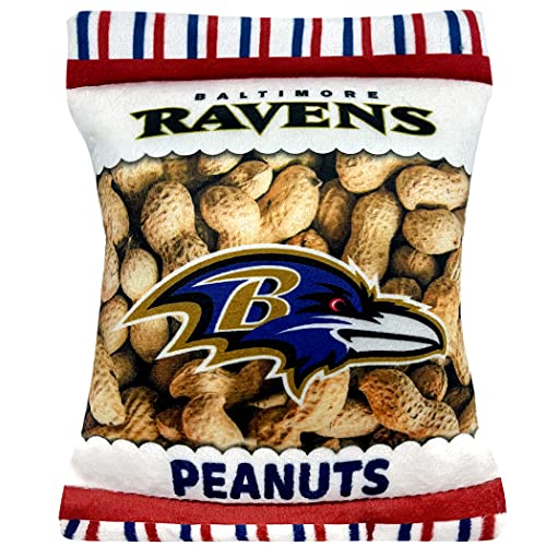 NFL Baltimore Ravens Crinkle Fine Plush Dog & Cat Squeak Toy - Cute Stadion Peanuts Snack Plush Toy for Dogs & Cats with Inner Squeaker & Beautiful Baseball Team Name/Logo von Pets First