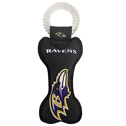 NFL Baltimore Ravens Zerrspielzeug für Hunde, mit Quietscher Robustes Spielzeug für gesunden Spaß, Zahnen, Reinigung von Zähnen und Zahnfleisch von Pets First