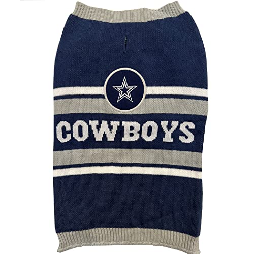 NFL Dallas Cowboys Hundepullover Größe L Warmer und gemütlicher Strickpullover mit NFL Team Logo, Bester Welpenpullover für große und kleine Hunde von Pets First