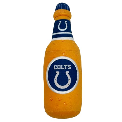 NFL Indianapolis Colts Bierflasche Plüsch Hund & Katze Quietschspielzeug - Süßeste Stadion SODA Flasche Snack Plüschtier für Hunde & Katzen mit Innenquietscher & schönem Fußballteam Name/Logo NFL Indianapolis Colts Bierflasche Plüsch Hund & Katze Quietschspielzeug - Süßeste Stadion SODA Flasche Snack Plüschtier für Hunde & Katzen mit Innenquietscher & schönem Fußballteam Name/Logo von Pets First