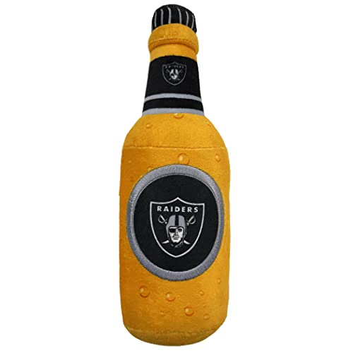 NFL LAS VEGAS RAIDERS Bierflasche Plüschspielzeug für Hunde und Katzen mit Quietschspielzeug für Hunde und Katzen, niedlichstes Stadium-Plüschtier für Hunde und Katzen, mit innenliegendem Quietscher von Pets First