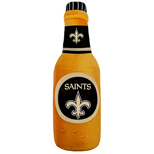 NFL New Orleans Saints Bierflasche Plüsch Hund & Katze Quietschspielzeug Niedliches Stadion SODA Flasche Snack Plüschspielzeug für Hunde & Katzen mit innerem Quietscher & schönem von Pets First