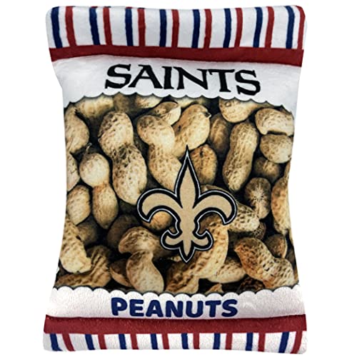 NFL New Orleans Saints Crinkle Fine Plüsch Hund & Katze Quietschspielzeug - Niedliches Stadion Peanuts Snack Plüschspielzeug für Hunde & Katzen mit innerem Quietscher & schönem Baseball Team Name/Logo von Pets First