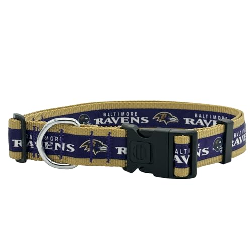 Pets First Hundehalsband, NFL, Baltimore Ravens, lizenziert, Größe XL, strapazierfähig, robust und langlebig, erhältlich in 32 Fußballmannschaften und 4 Größen von Pets First