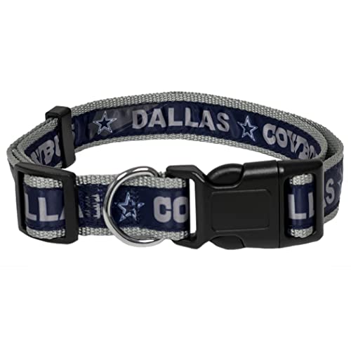 NFL PET Halsband Dallas Cowboys Hundehalsband, großes Fußballteam Halsband für Hunde und Katzen EIN glänzendes und farbenfrohes Katzenhalsband und Hundehalsband, lizenziert von der NFL von Pets First