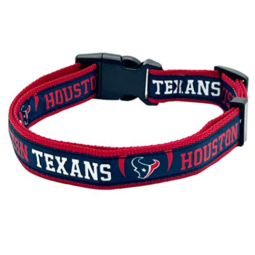 NFL PET Halsband Houston Texans Hundehalsband, großes Fußballteam Halsband für Hunde und Katzen EIN glänzendes und farbenfrohes Katzenhalsband und Hundehalsband, lizenziert von der NFL von Pets First