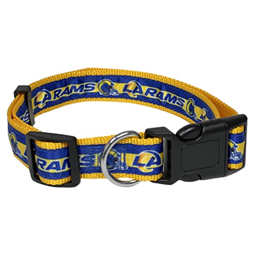 NFL PET Halsband Los Angeles Rams Hundehalsband, großes Fußball-Team-Halsband für Hunde & Katzen EIN glänzendes & buntes Katzenhalsband & Hundehalsband lizenziert von der NFL von Pets First