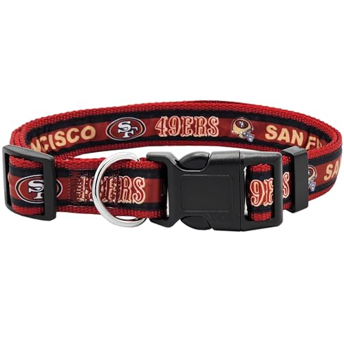 Pets First NFL-Lizenzprodukt SAn Francisco 49ers PET-Halsband, Größe XL, strapazierfähig, robust und langlebig, erhältlich in 32 Fußballmannschaften und 4 Größen von Pets First