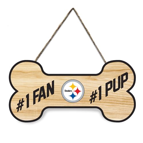 NFL Pittsburgh Steelers #1 Fan #1 Welpe wasserdichtes Holzwandschild, sportliches Zaunschild, NFL-Fußball-Fan-Hof-Dekor für Hof, Zaun, Wände, drinnen und draußen mit Ihrem Lieblings-Fußball-Team-Logo NFL Pittsburgh Steelers #1 Fan #1 Welpe wasserdichtes Holzwandschild, sportliches Zaunschild, NFL-Fußball-Fan-Hof-Dekor für Hof, Zaun, Wände, drinnen und draußen mit Ihrem Lieblings-Fußball-Team-Logo von Pets First