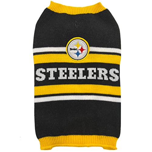 NFL Pittsburgh Steelers Hundepullover, Größe M Warmer und gemütlicher Strickpullover mit NFL Team-Logo, Bester Welpenpullover für große und kleine Hunde NFL Pittsburgh Steelers Hundepullover, Größe M Warmer und gemütlicher Strickpullover mit NFL Team-Logo, Bester Welpenpullover für große und kleine Hunde von Pets First