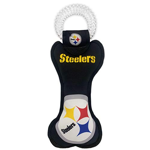 NFL Pittsburgh Steelers Hundespielzeug mit Quietscher Robustes Haustierspielzeug für gesunden Spaß, Zahnen und Zahnfleisch von Pets First