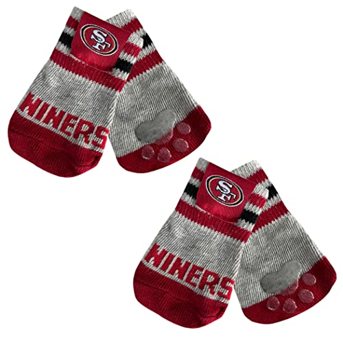 NFL San Francisco 49ERS Anti-Rutsch-Hundesocken mit elastischem Rippenoberteil, Größe M/L. Socken für drinnen und draußen, bester Hundepfotenschutz, 2 Paar, cooles Welpenzubehör mit NFL-Logo des 49ERS NFL San Francisco 49ERS Anti-Rutsch-Hundesocken mit elastischem Rippenoberteil, Größe M/L. Socken für drinnen und draußen, bester Hundepfotenschutz, 2 Paar, cooles Welpenzubehör mit NFL-Logo des 49ERS von Pets First