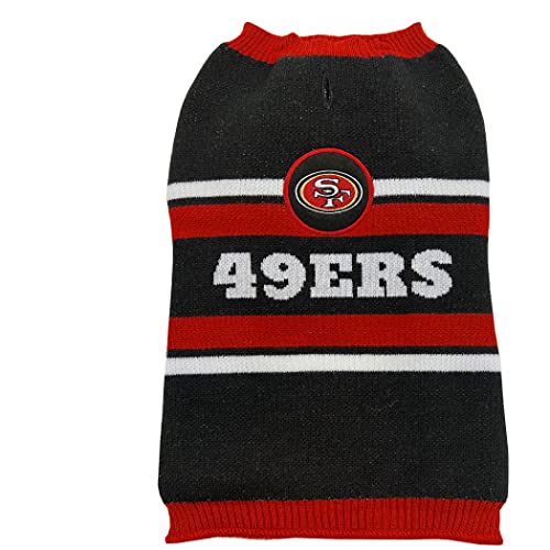 NFL San Francisco 49ers Hundepullover, Größe XS Warmer und gemütlicher Strickpullover mit NFL-Team-Logo, Bester Welpenpullover für große und kleine Hunde NFL San Francisco 49ers Hundepullover, Größe XS Warmer und gemütlicher Strickpullover mit NFL-Team-Logo, Bester Welpenpullover für große und kleine Hunde von Pets First