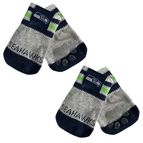 NFL Seattle Seahawks Anti-Rutsch-Hundesocken mit elastischem geripptem Oberteil, Größe M/L, für drinnen und draußen, bester Hundepfotenschutz, 2 Paar, cooles Welpenzubehör mit NFL-Logo der Seahawks NFL Seattle Seahawks Anti-Rutsch-Hundesocken mit elastischem geripptem Oberteil, Größe M/L, für drinnen und draußen, bester Hundepfotenschutz, 2 Paar, cooles Welpenzubehör mit NFL-Logo der Seahawks von Pets First