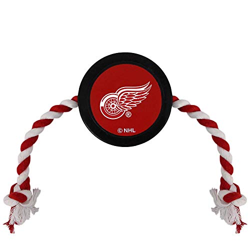 NHL DETROIT RED WINGS PUCK TOY for DOGS & CATS. Play Hockey with your Pet with this Licensed Dog Tough Toy Reward! von Pets First