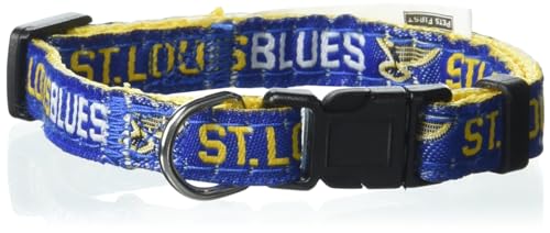 NHL PET Collar ST Louis Blues Hundehalsband, Größe S, Hockey-Teamhalsband für Hunde & Katzen, glänzendes und farbenfrohes Hunde- und Katzenhalsband, lizenziert von der NHL von Pets First